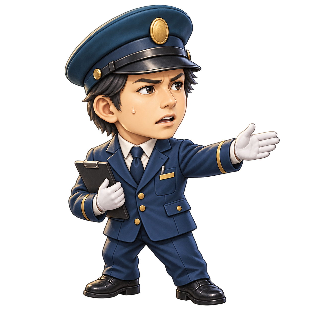 心配しながら案内する駅員